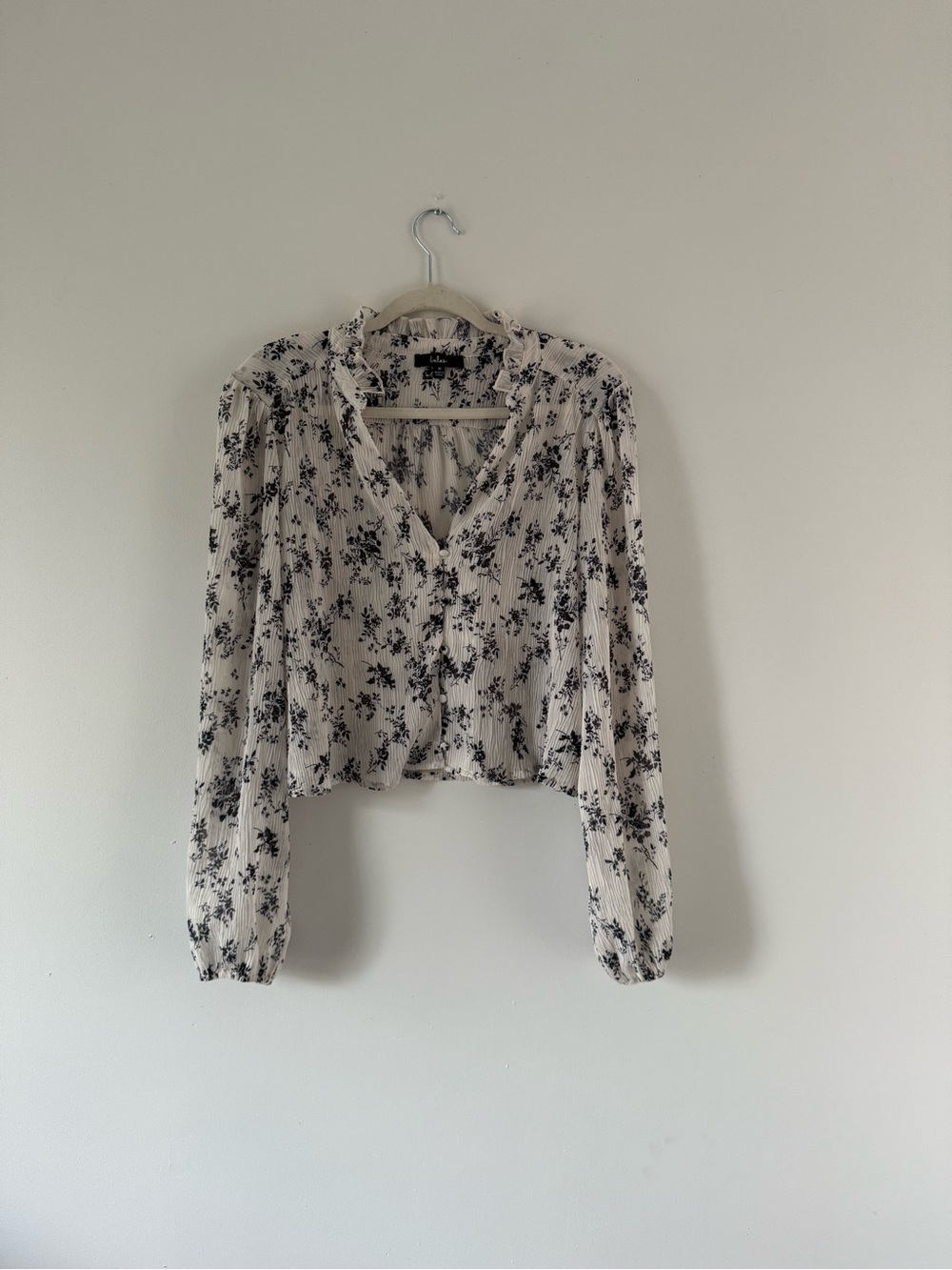 Lulus Sheer Floral Ruffle Top | French Girl Cottagecore Blouse